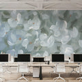 Little All Over White Flowers Mural Wallpaper - room preview 03
