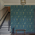 Time to Share Floral Blue Mural Wallpaper - room preview 03