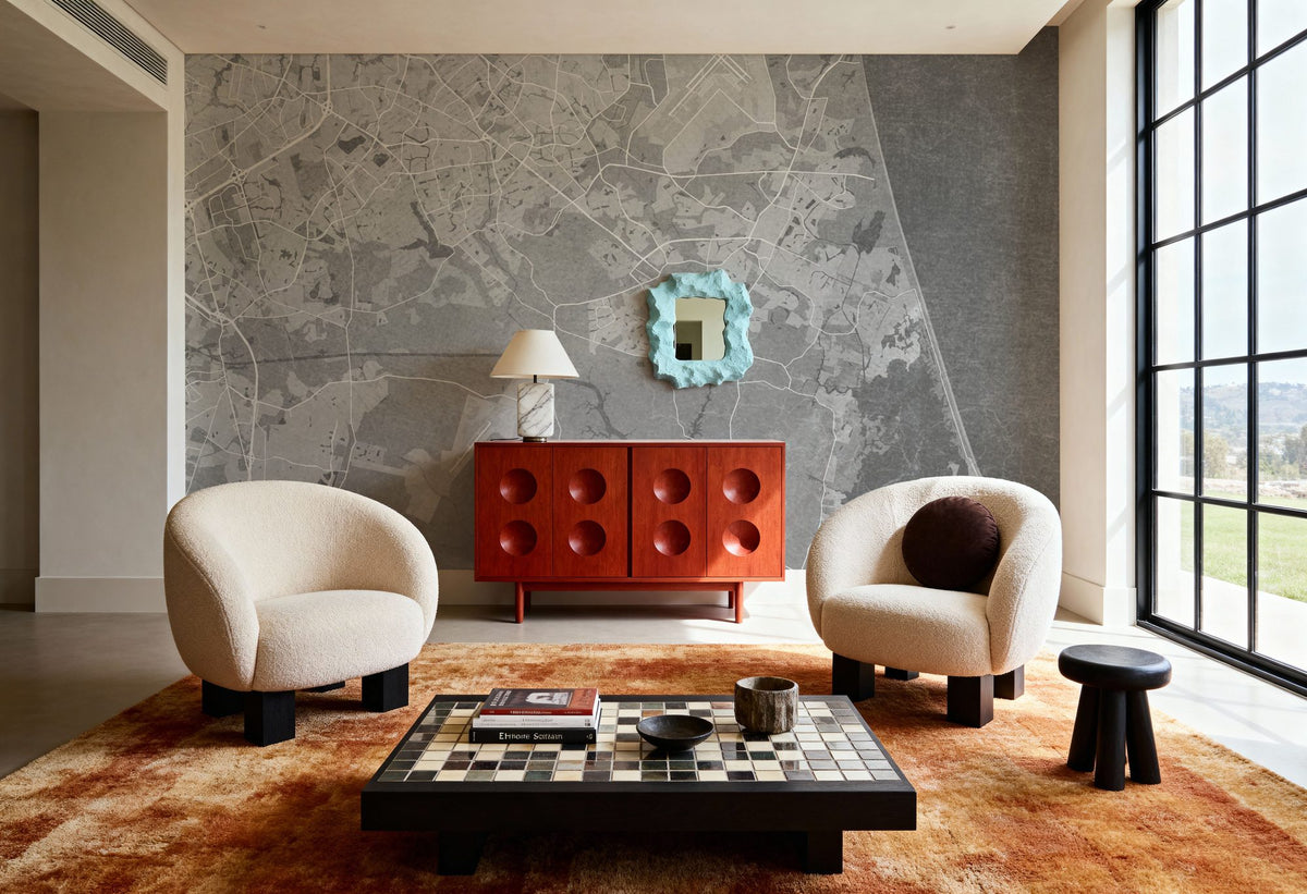 Virginia Beach Grey Mural Wallpaper - room preview 03