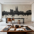 Uppsala Skyline Concrete Mural Wallpaper - room preview 03