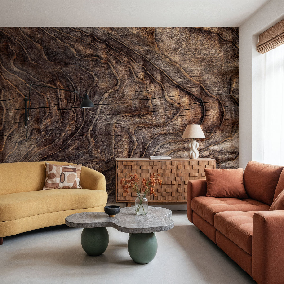 Driftwood Contours Mural Wallpaper - room preview 03