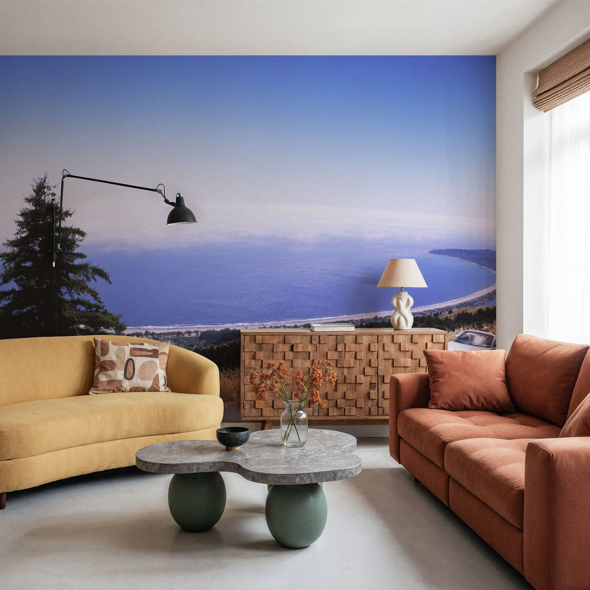 Coastal Highway Journey Gradient Mural Wallpaper - room preview 03