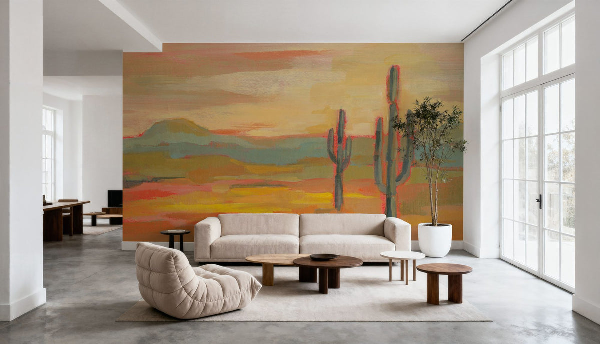 Saguaro Desert Mural Wallpaper - room preview 03