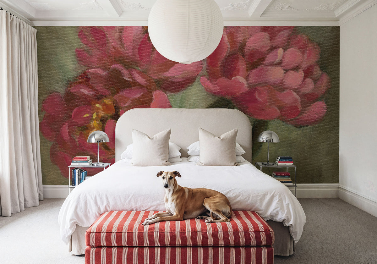 Pink Peonies Mural Wallpaper - room preview 03