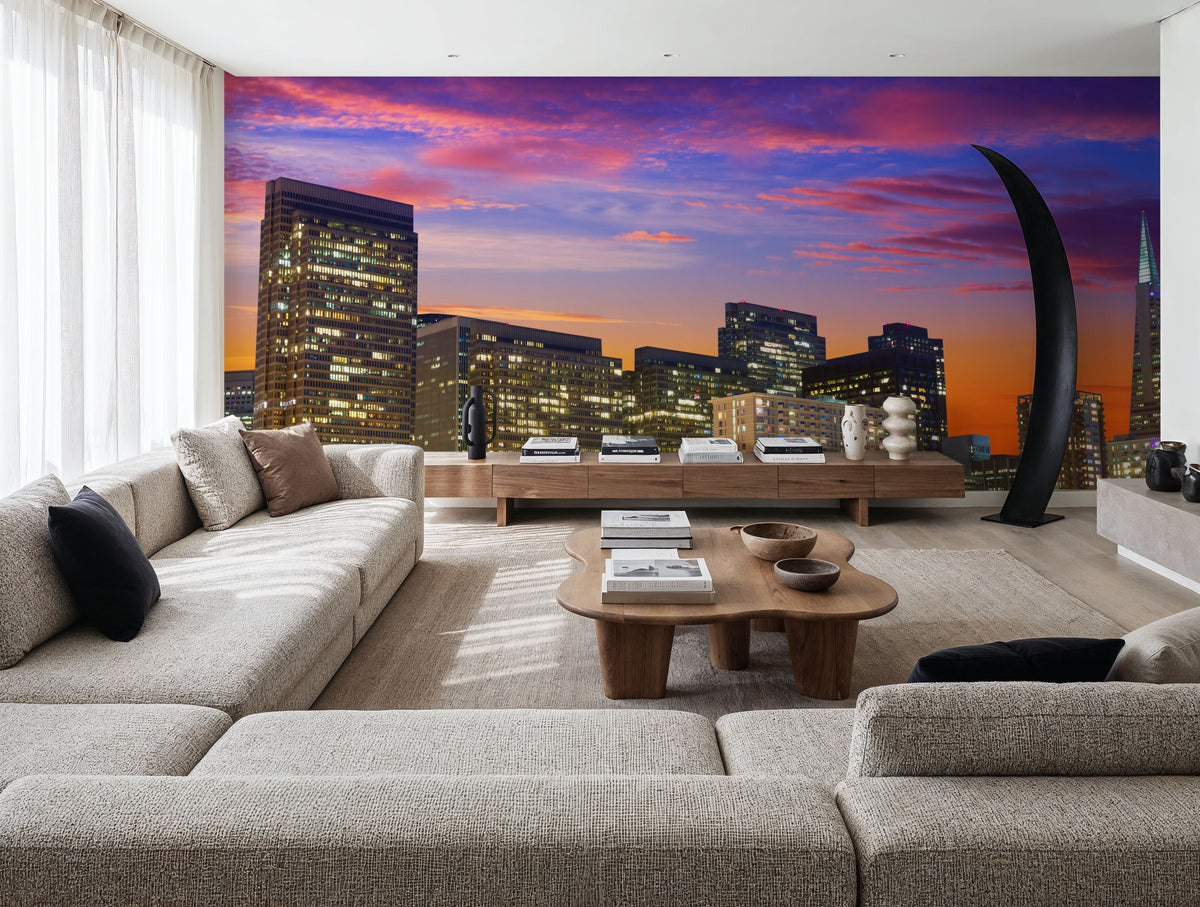 SF Skyline Mural Wallpaper - room preview 03