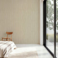 Textured Lines, Beige Mural Wallpaper - room preview 03