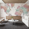 World Map Cities - Fefi Mural Wallpaper - room preview 03