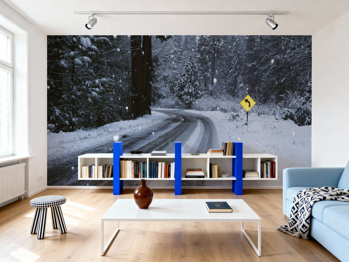 Winter Forest Journey Mural Wallpaper - room preview 03