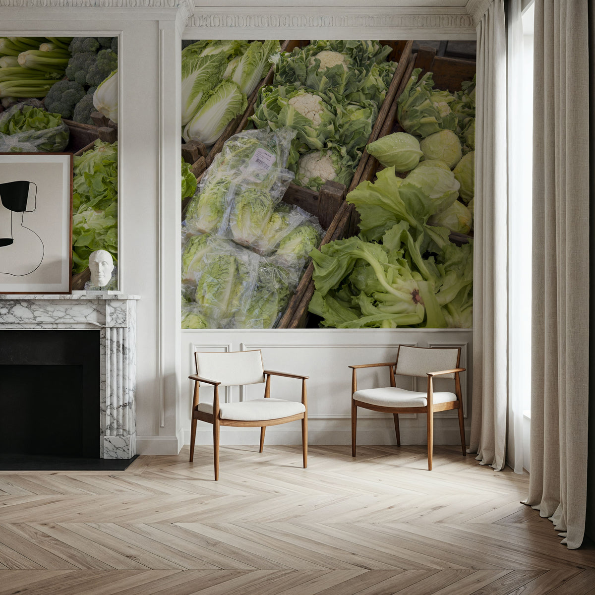 Farmers' Market Harvest Mural Wallpaper - room preview 03