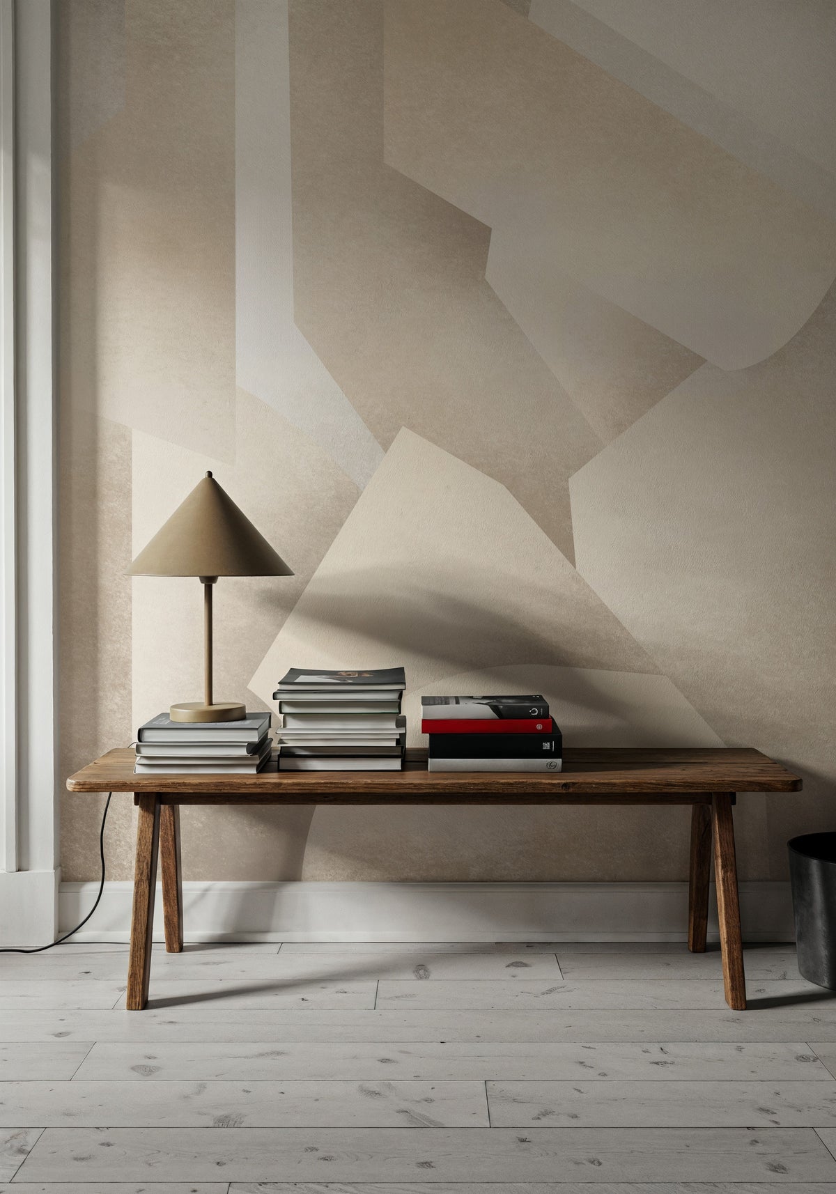 Chalky Geometrica, Alpine Oat Mural Wallpaper - room preview 03