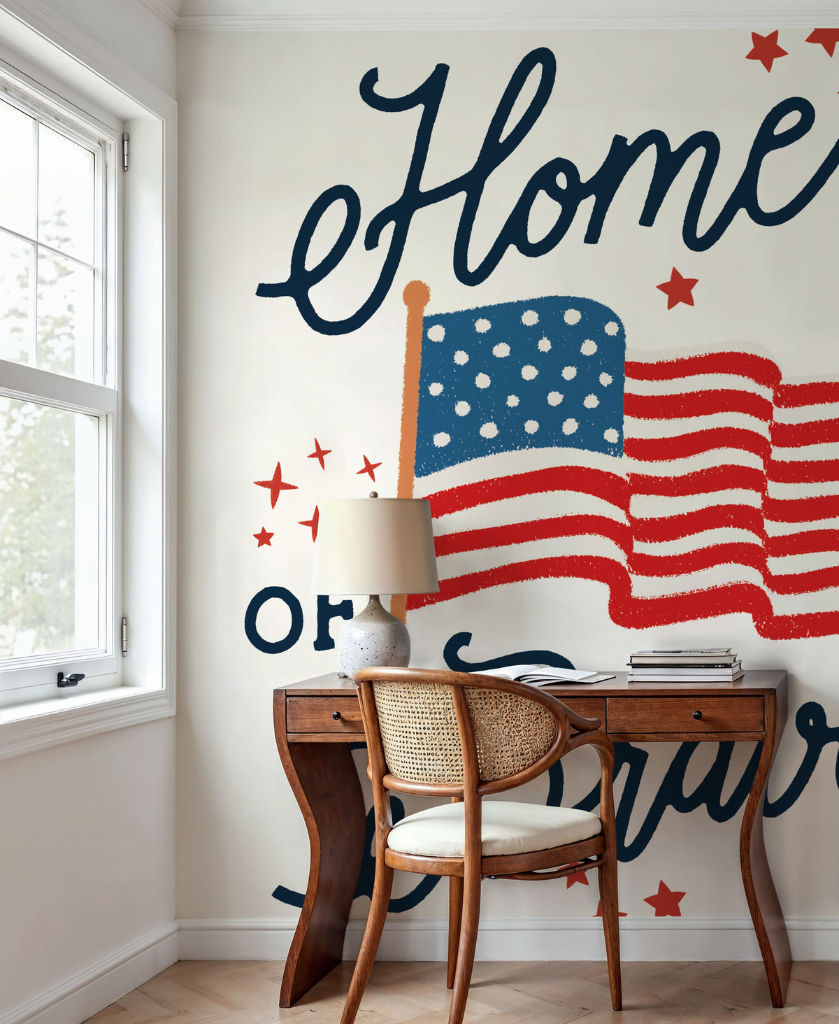 Stars and Stripes IV Brave Mural Wallpaper - room preview 03