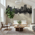 Savannah Georgia Skyline Concrete Mural Wallpaper - room preview 03