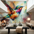 Iridescent Hummingbird Mid Flight Mural Wallpaper - room preview 03