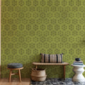 La Vida Flowers Green Mural Wallpaper - room preview 03