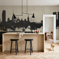 Halmstad Sweden Skyline Concrete Mural Wallpaper - room preview 03