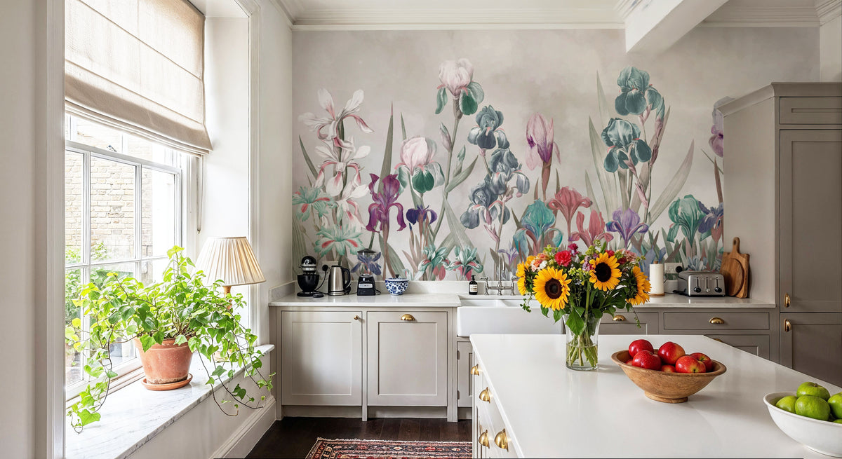 Iris Field Beige Mural Wallpaper - room preview 03