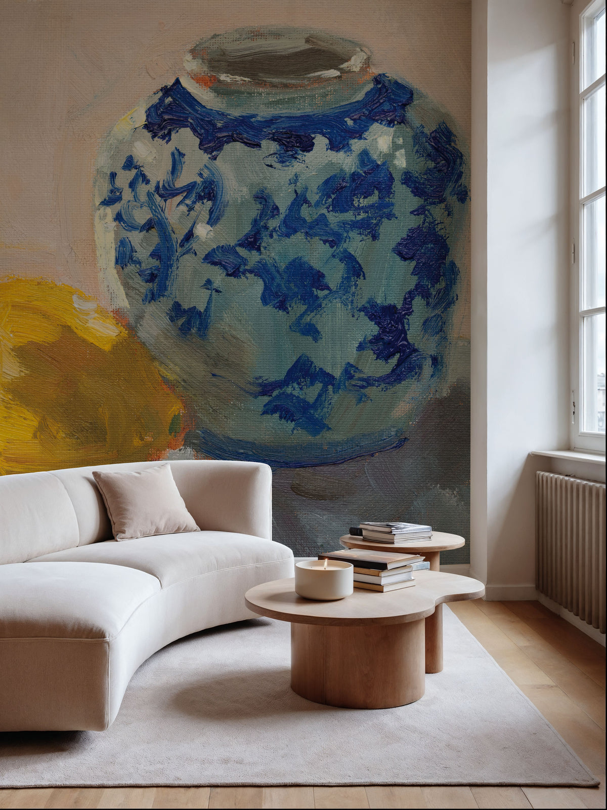 Lemon with Chinoiserie Pot Mural Wallpaper - room preview 03