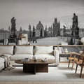 Charles Bridge BW Mural Wallpaper - room preview 03
