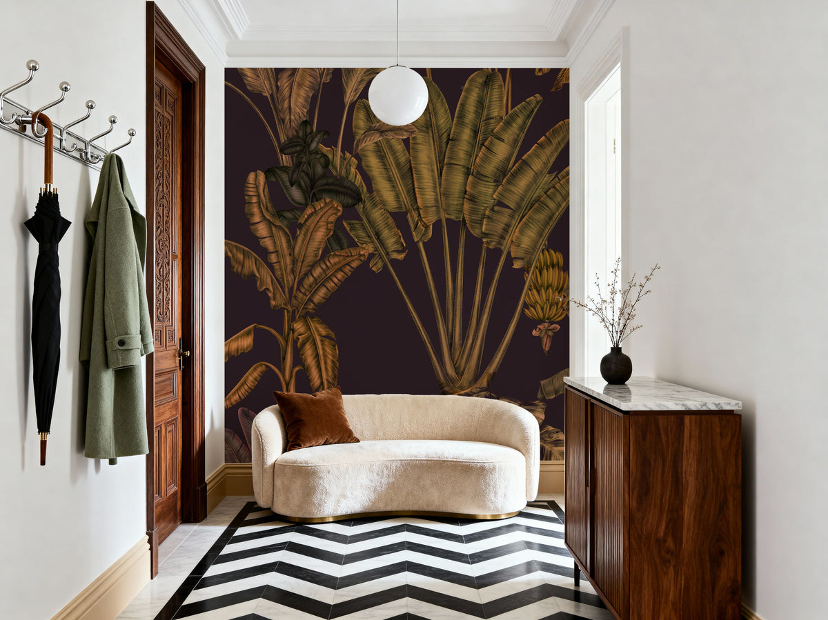 Banana Grove, Plum Mural Wallpaper - room preview 03