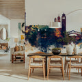 Venice Itay Skyline Blue & Bronze Mural Wallpaper - room preview 03