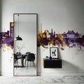 Muscat Oman Skyline Purple & Gold Mural Wallpaper - room preview 03