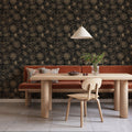 Sky Flowers Black Mural Wallpaper - room preview 03