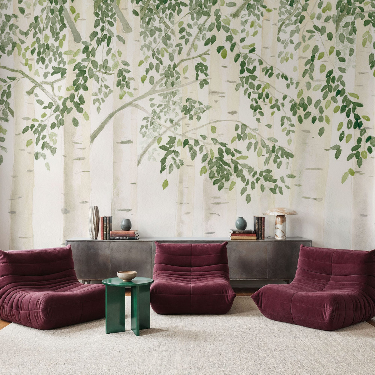 Fresh Forest Green Mural Wallpaper - room preview 03