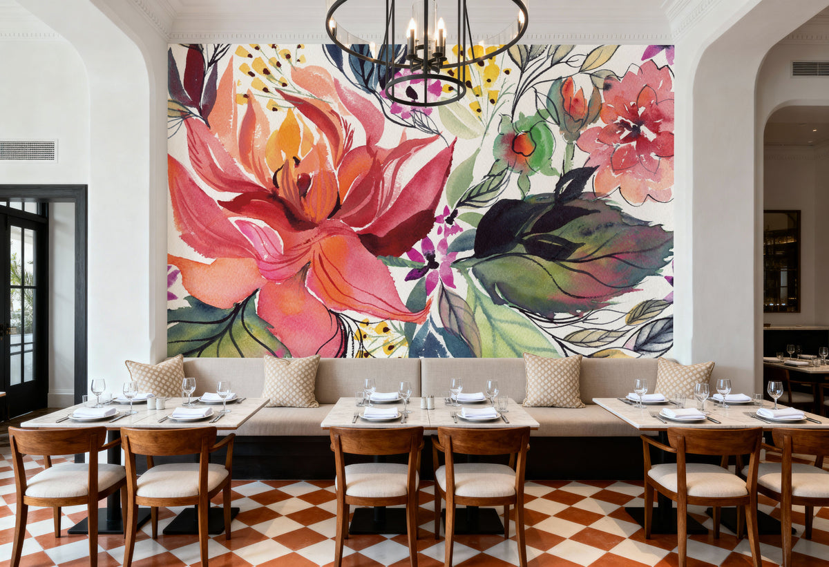 Flame Floral Mural Wallpaper - room preview 03