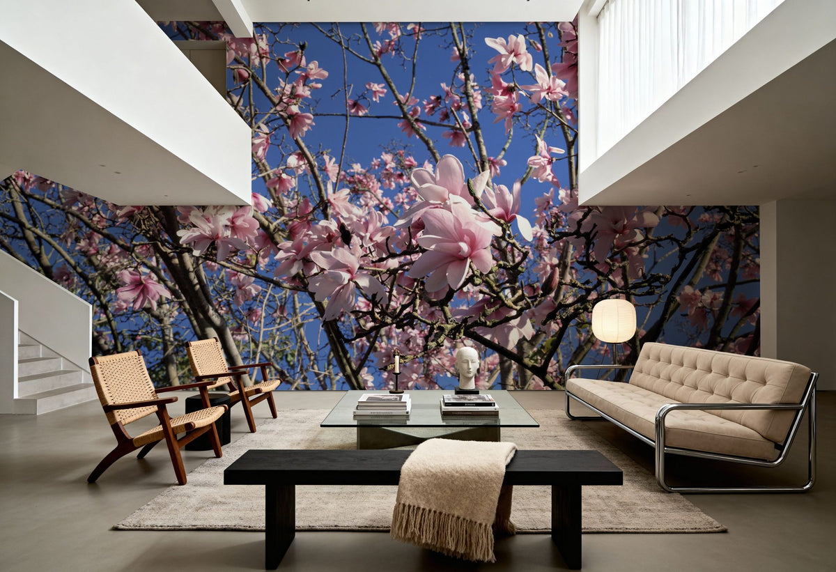 Blush Magnolia Sky Mural Wallpaper - room preview 03