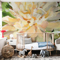 White Peony Mural Wallpaper - room preview 03