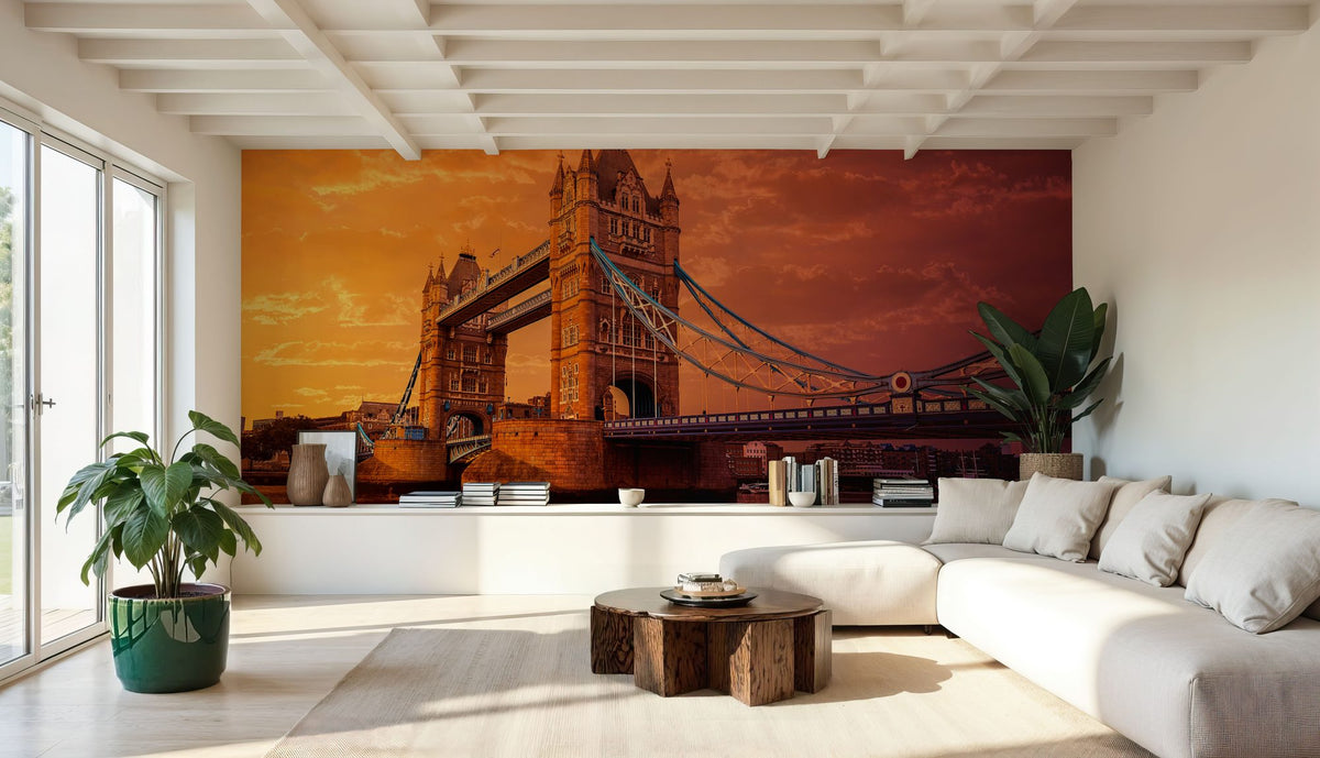 London Bridge Sunset Mural Wallpaper - room preview 03