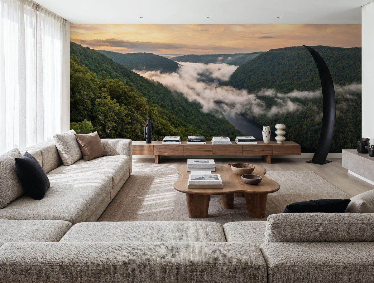 Misty Valley Mural Wallpaper - room preview 03
