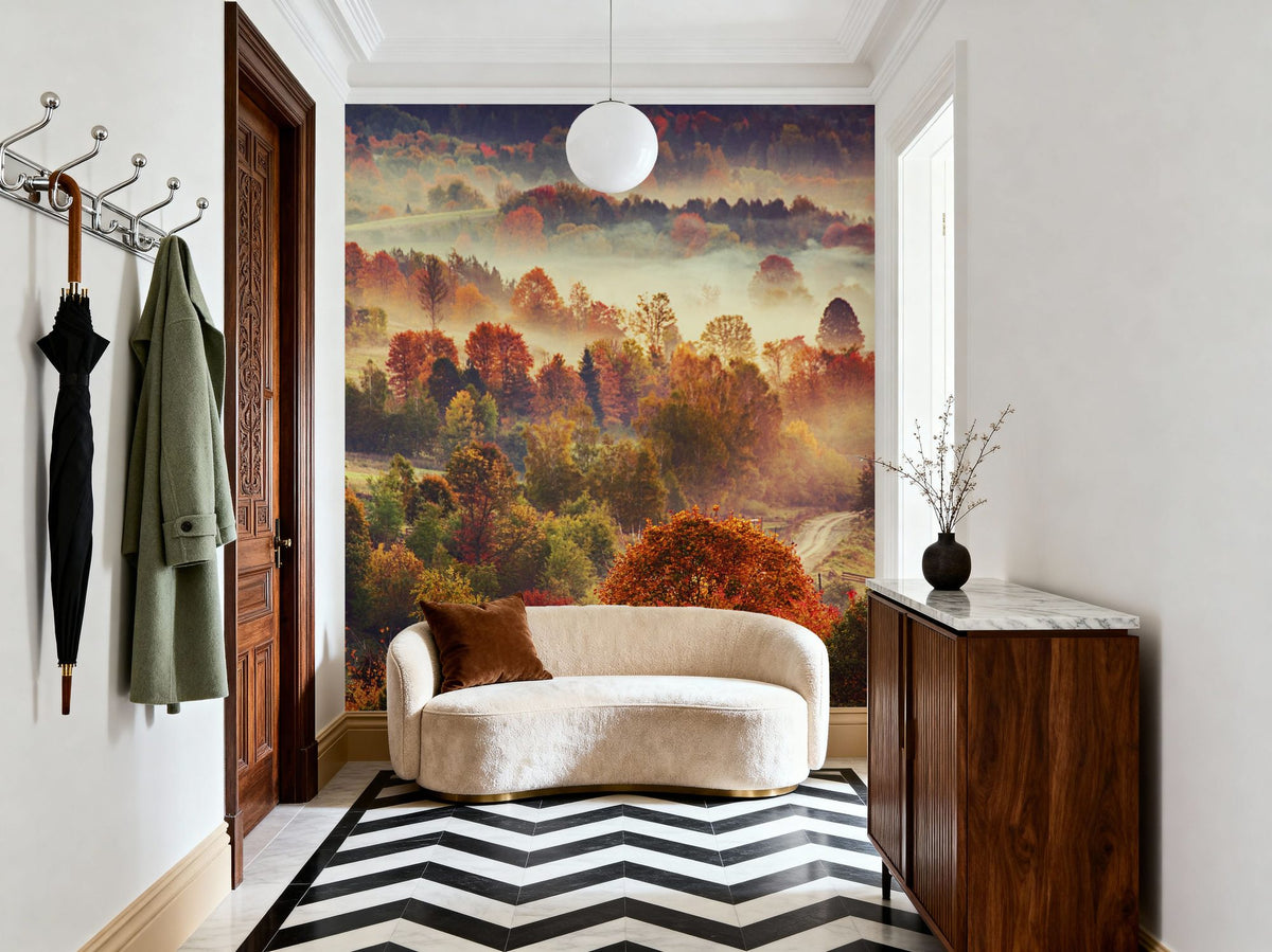 Herbstliches Bergmorgen-Wandbild wall measurement