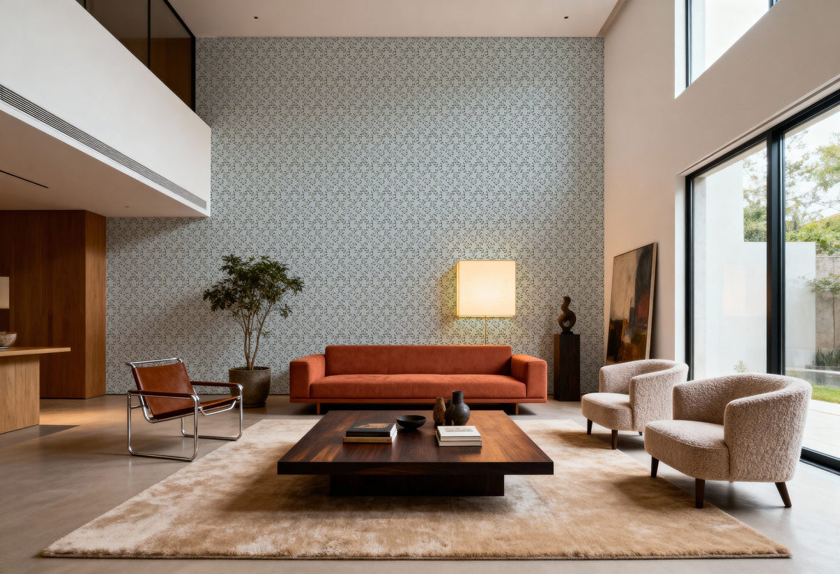Emerald Trellis Petite, Sky Mural Wallpaper - room preview 03