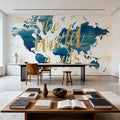 Desert Bloom Map in Writing Mural Wallpaper - room preview 03