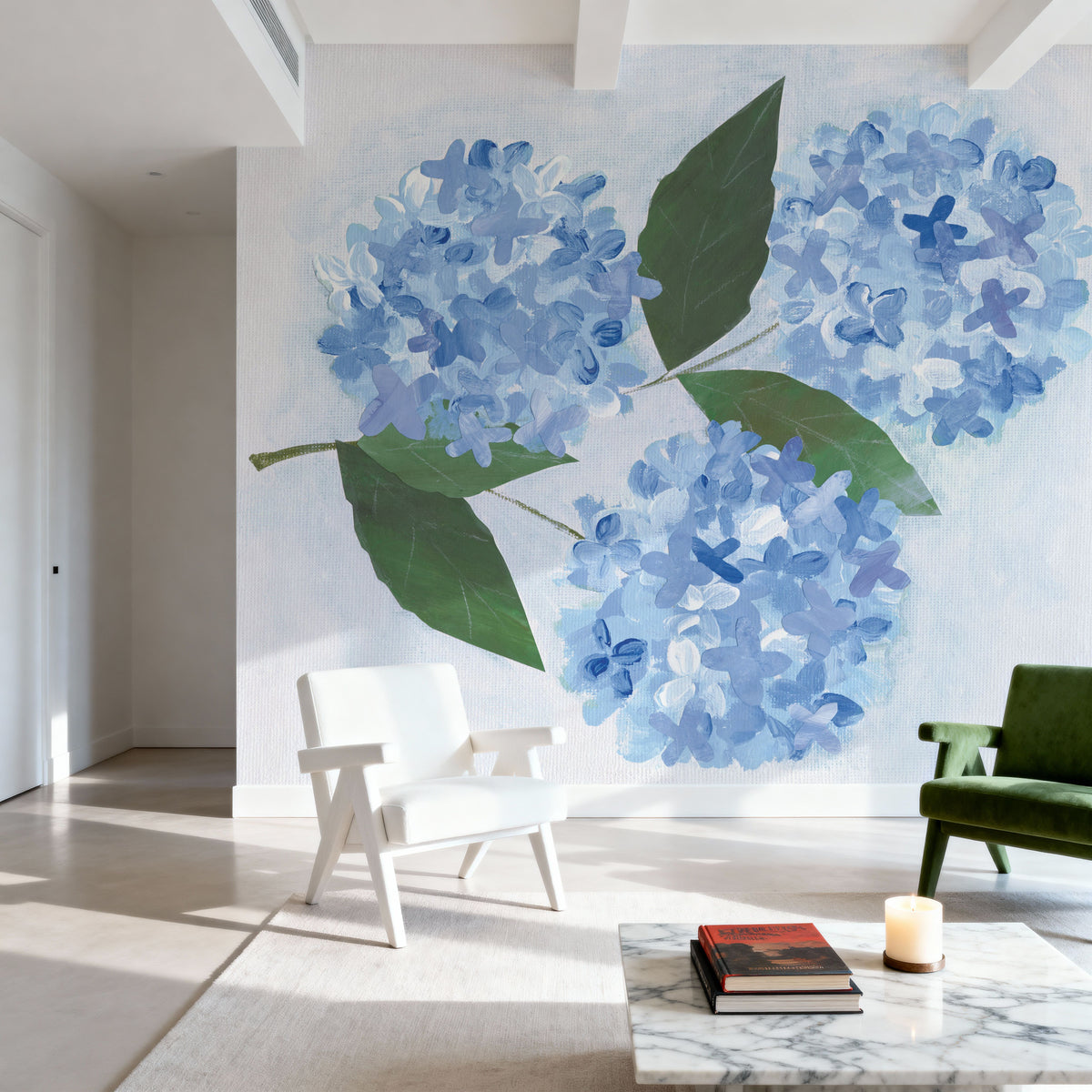 Providence Hydrangea I Mural Wallpaper - room preview 03