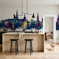 Lichfield England Skyline Blue & Bronze Mural Wallpaper - room preview 03