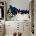 Gibraltar Skyline Blue & Bronze Mural Wallpaper - room preview 03