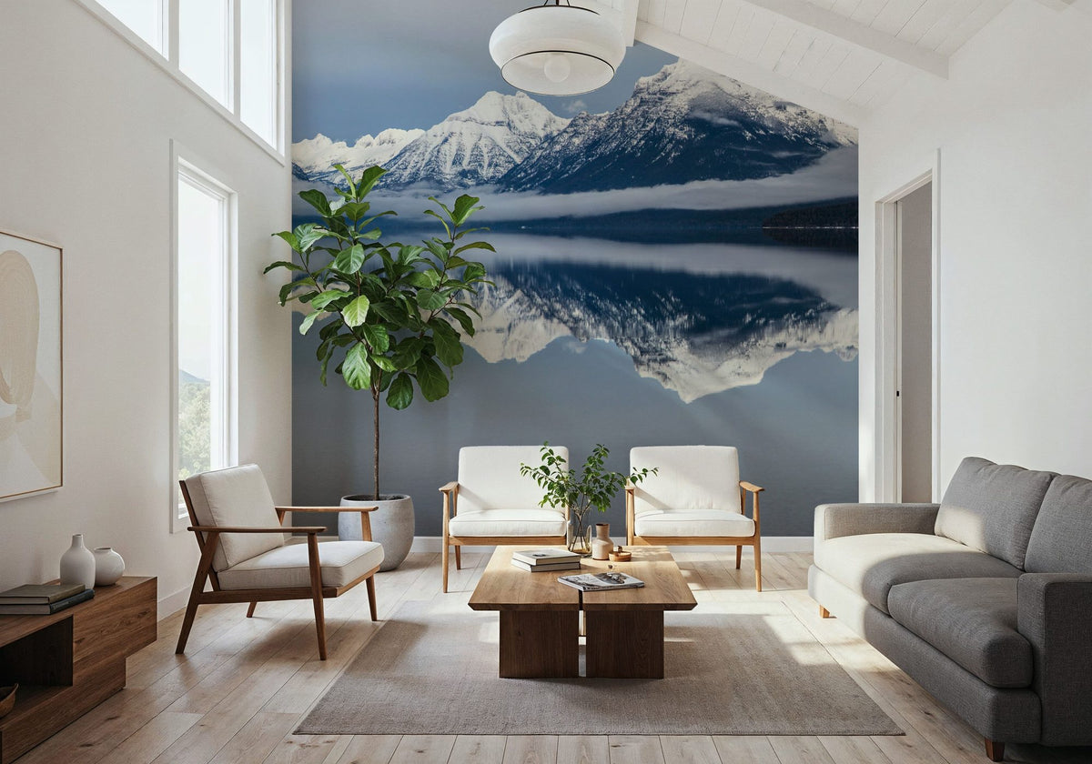 Mountains Over Lake Mural Wallpaper - room preview 03