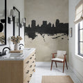Salt Lake City Utah Skyline Concrete Mural Wallpaper - room preview 03