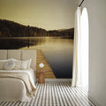 Autumn Harbor Reflection Mural Wallpaper - room preview 03