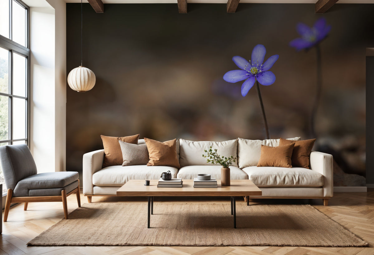Hepatica Blooming Mural Wallpaper - room preview 03