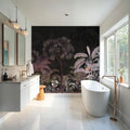 Tropical Forest Strolls Dark Purple Mural Wallpaper - room preview 03