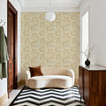 Rustic Flowers Yellow Mural Wallpaper - room preview 03