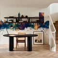 Valladolid Spain Skyline Blue & Bronze Mural Wallpaper - room preview 03