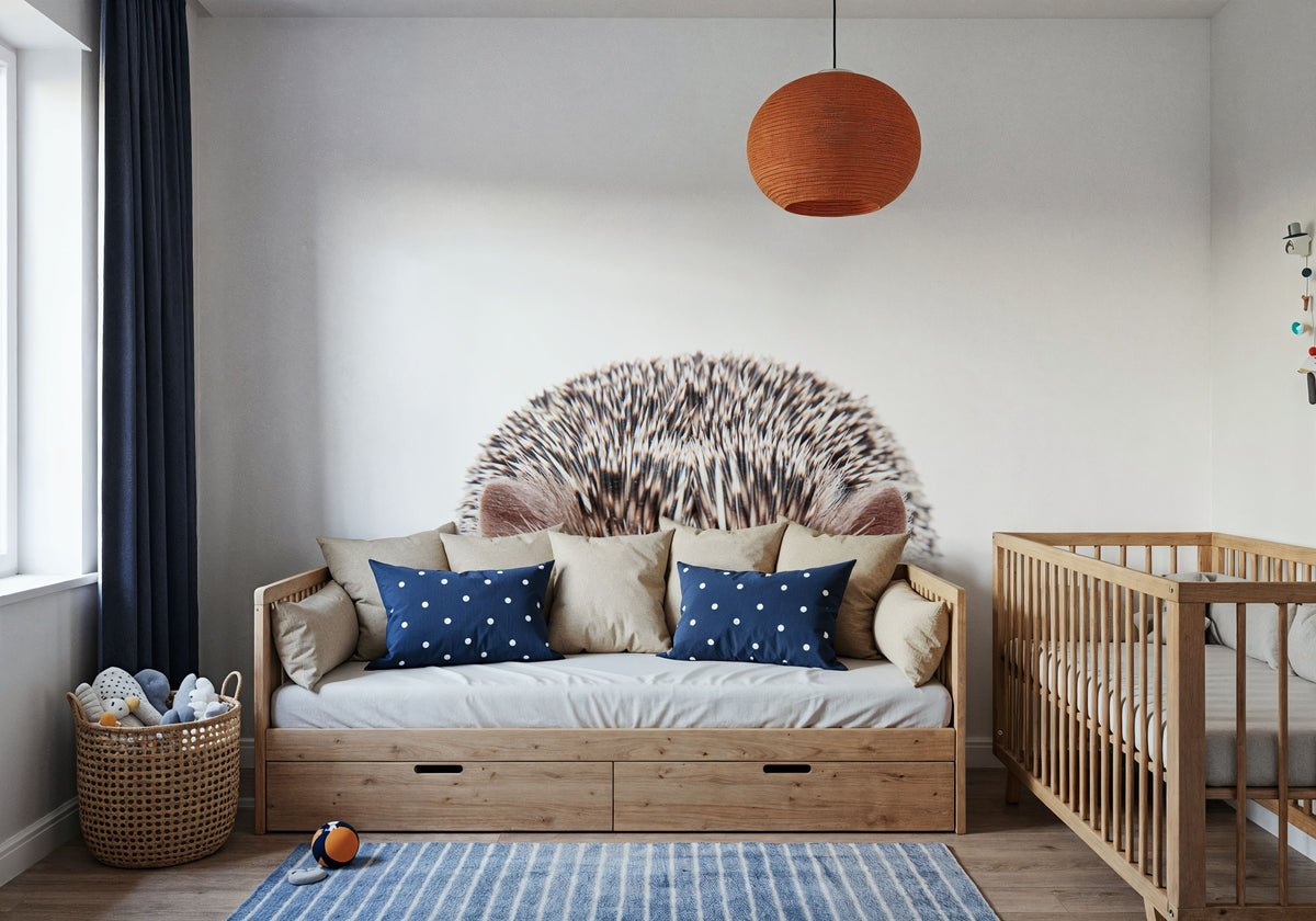 Peeking Hedgehog Mural Wallpaper - room preview 03