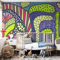 Trippy Forest Mural Wallpaper - room preview 03