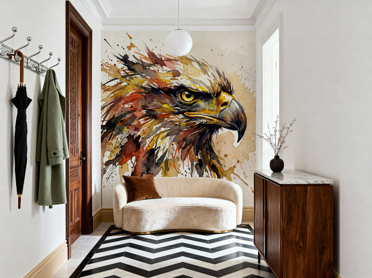 Eagle - Watercolor Predators Series Mural Wallpaper - room preview 03