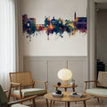 Tewkesbury England Skyline Blue & Bronze Mural Wallpaper - room preview 03