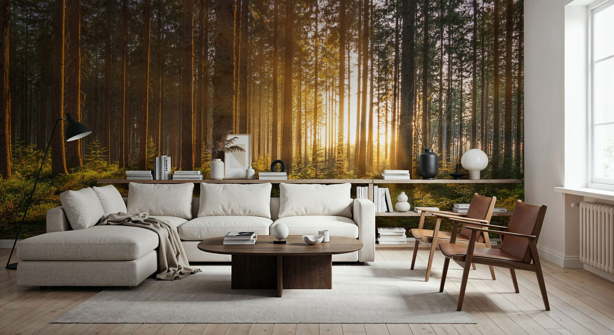 Silent Forest Mural Wallpaper - room preview 03